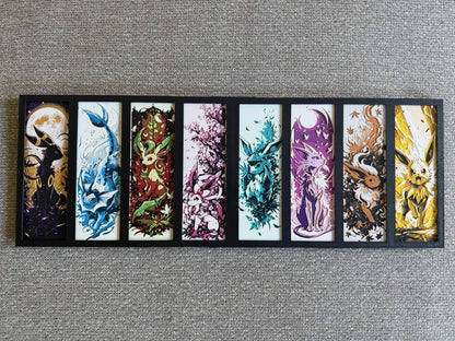 3D Printed HueForge Eeveelution Wall Art