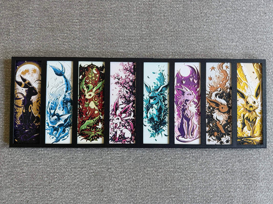 3D Printed HueForge Eeveelution Wall Art