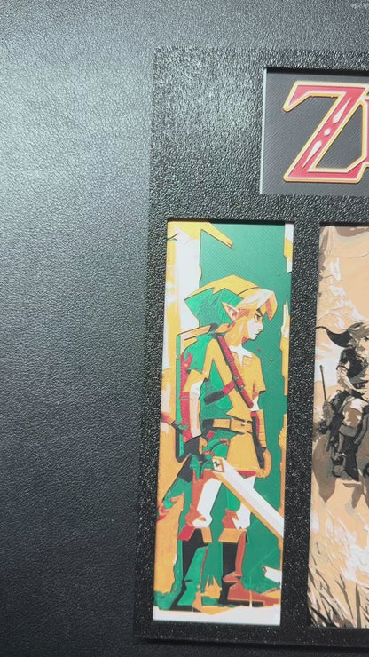 3D Printed Hueforge Zelda Bookmark Collage